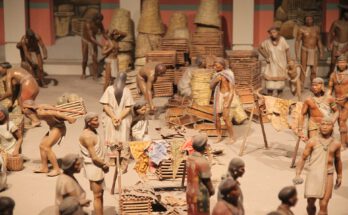 Museales Diorama des Marktes von Tlatelolco